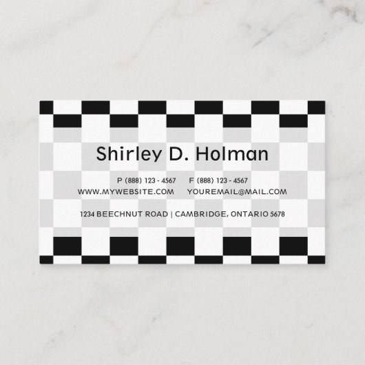 Zwart en wit gebarsten patroon visitekaartje (Achterkant)