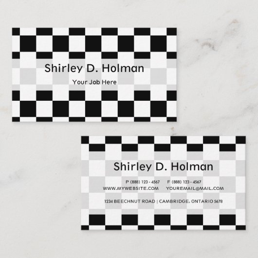 Zwart en wit gebarsten patroon visitekaartje (Voorkant / Achterkant)