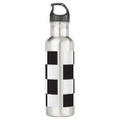Zwart en wit gebarsten patroon waterfles (Achterkant)