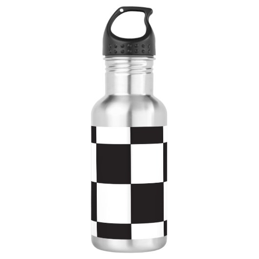 Zwart en wit gebarsten patroon waterfles (Voorkant)