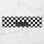 Zwart en wit gebarsten patroon waterfles etiket (Enkel label)