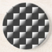 Zwart en wit gebarsten patroon zandsteen onderzetter (Voorkant)