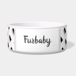 Zwart en wit gebarsten voerbakje