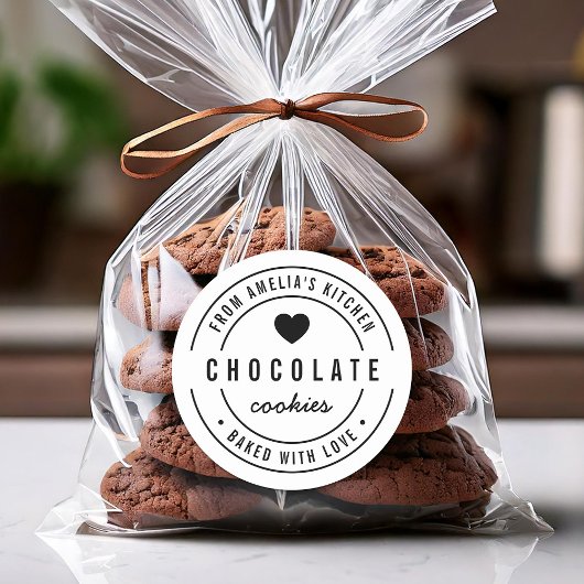 Zwart en wit, gebold hart met liefde ronde sticker