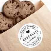 Zwart en wit, gebold hart met liefde ronde sticker