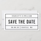 Zwart en wit Gecombineerd Vet sparen de Datum Save The Date (Voorkant)