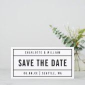 Zwart en wit Gecombineerd Vet sparen de Datum Save The Date (Staand voorkant)