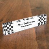 Zwart en wit Gecontroleerd beroep Naambordje (Zijkant)