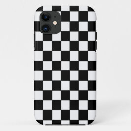 Zwart en wit Gecontroleerd Klassiek Patroon iPhone 11 Hoesje