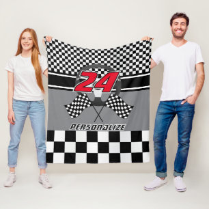 Zwart en wit, gecontroleerd 🏎 raceontwerp fleece deken