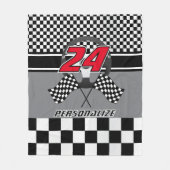 Zwart en wit, gecontroleerd 🏎 raceontwerp fleece deken (Voorkant)