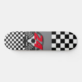 Zwart en wit, gecontroleerd raceontwerp 🏎 persoonlijk skateboard (Horizontaal)