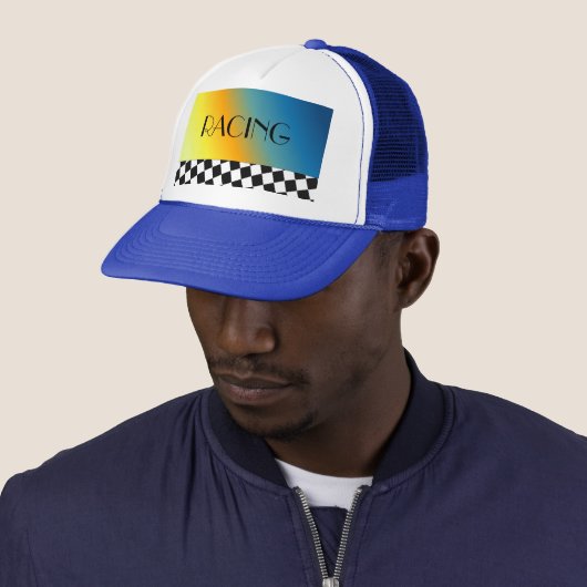 Zwart en wit Gecontroleerd rackontwerp Trucker Pet (In situ)