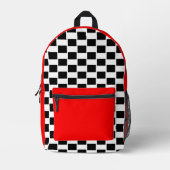 Zwart en Wit Gecontroleerd Rood 4Ann Afdrukken Ges Bedrukte Rugzak (Voorkant)