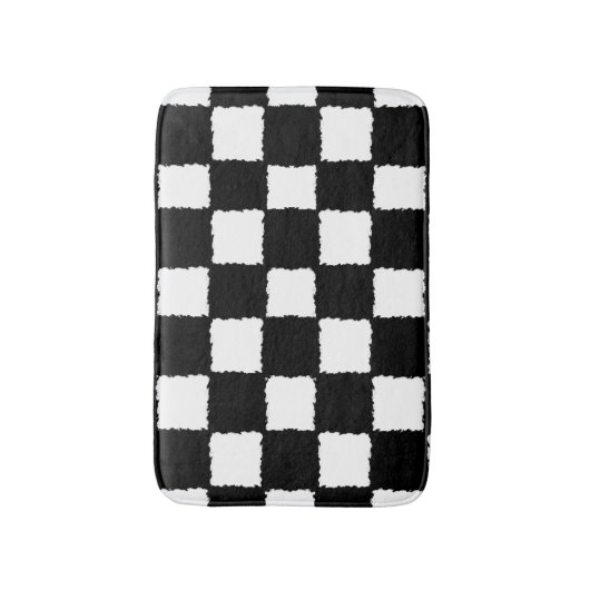 Zwart en wit Gecontroleerd Splatter-effect Badmat (Voorkant Verticaal)