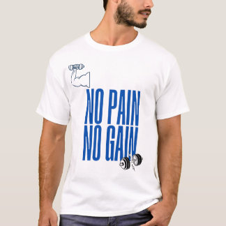 Zwart en Wit Geen Pijn Geen Vooruitgang Gym T-shir T-shirt