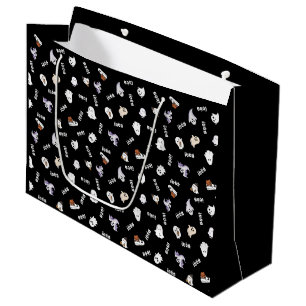 Zwart en Wit Geest en Boo Patroon Tas Groot Cadeauzakje
