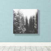 Zwart en wit gekanteld bos canvas afdruk (Insitu (Houten vloer))