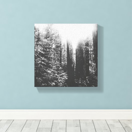 Zwart en wit gekanteld bos canvas afdruk (Insitu (Houten vloer))