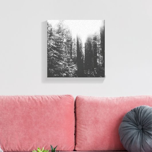 Zwart en wit gekanteld bos canvas afdruk (Insitu (Woonkamer))