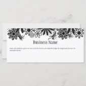 Zwart en wit gekleurd cadeaubon (Achterkant)