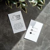 Zwart en wit gemaakt met liefde, hart en sociale b informatiekaartje