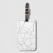Zwart En Wit Geometrisch  Bagagelabel (Voorkant (verticaal))