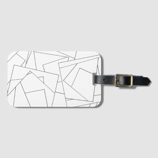 Zwart En Wit Geometrisch  Bagagelabel (Voorkant (horizontaal))