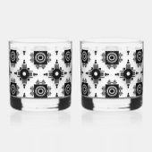 Zwart en wit geometrisch elegant whisky glas (Rechts)