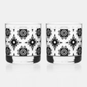 Zwart en wit geometrisch elegant whisky glas (Links)