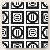 Zwart en wit Geometrisch Equal Sign Patroon Bier Onderzetter (Voorkant)