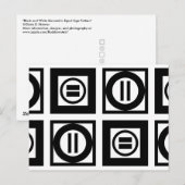 Zwart en wit Geometrisch Equal Sign Patroon Briefkaart (Voorkant / Achterkant)
