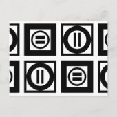 Zwart en wit Geometrisch Equal Sign Patroon Briefkaart (Voorkant)