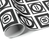 Zwart en wit Geometrisch Equal Sign Patroon Cadeaupapier (Rol Hoek)
