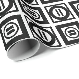 Zwart en wit Geometrisch Equal Sign Patroon Cadeaupapier