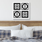 Zwart en wit Geometrisch Equal Sign Patroon Canvas Afdruk (Insitu (Slaapkamer))