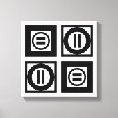 Zwart en wit Geometrisch Equal Sign Patroon Canvas Afdruk (Voorkant)