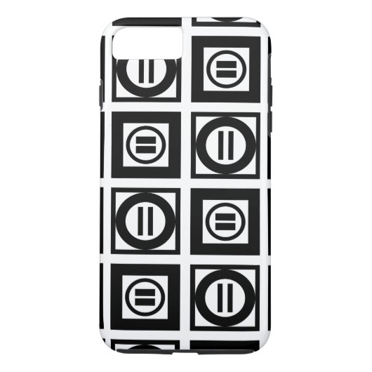 Zwart en wit Geometrisch Equal Sign Patroon Case-Mate iPhone Case (Achterkant)