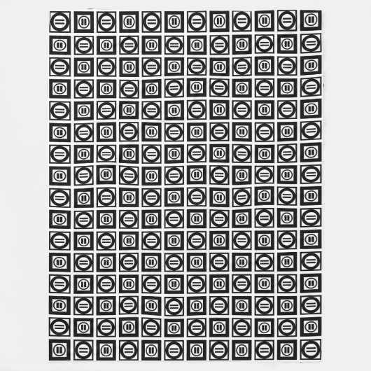 Zwart en wit Geometrisch Equal Sign Patroon Fleece Deken (Voorkant)