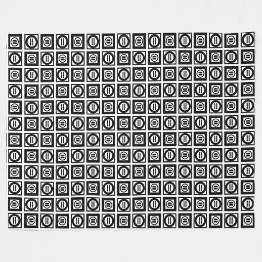Zwart en wit Geometrisch Equal Sign Patroon Fleece Deken (Voorkant (Horizontaal))