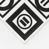 Zwart en wit Geometrisch Equal Sign Patroon Fleece Deken (Hoek)