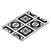 Zwart en wit Geometrisch Equal Sign Patroon Notitieboek (Linkerzijde)
