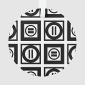 Zwart en wit Geometrisch Equal Sign Patroon Ornament (achterkant)