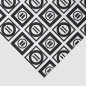 Zwart en wit Geometrisch Equal Sign Patroon Tissuepapier (Detail)