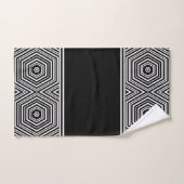Zwart en wit geometrisch hexagoon bad handdoek (Handdoek)