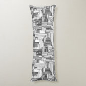 Zwart en wit geometrisch lichaamskussen (Achterkant (Verticaal))