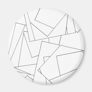 Zwart En Wit Geometrisch Magneet