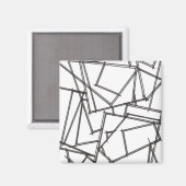 Zwart En Wit Geometrisch Magneet (Voorkant / Achterkant)