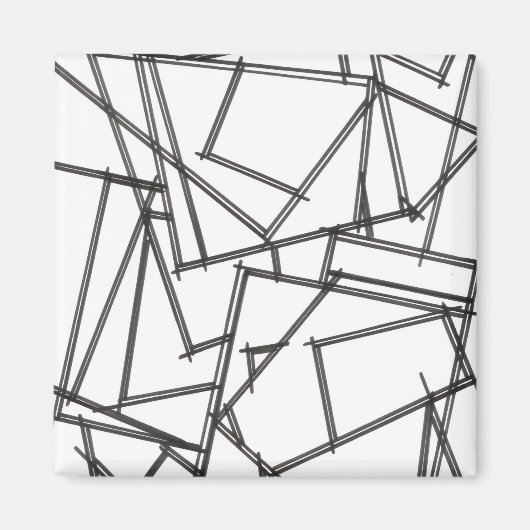 Zwart En Wit Geometrisch Magneet (Voorkant)