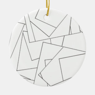 Zwart En Wit Geometrisch-Modern Minimalistisch Keramisch Ornament